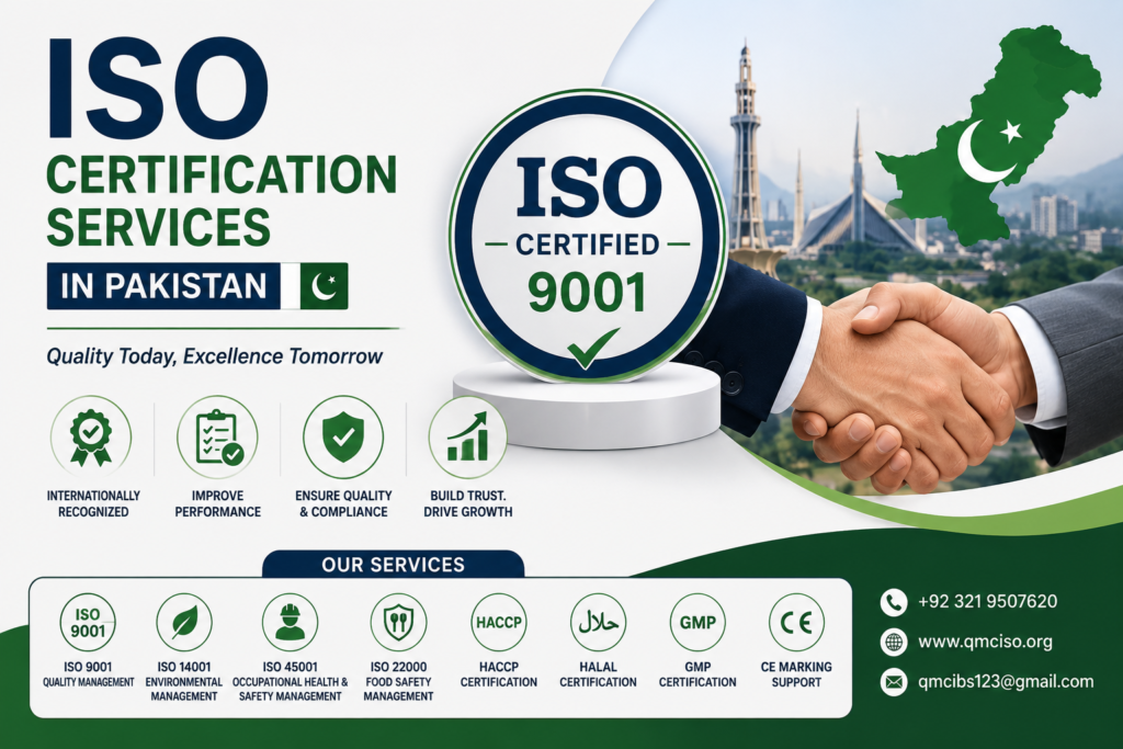 Professional ISO certification and compliance services provided by Quality Management Certification in Pakistan.