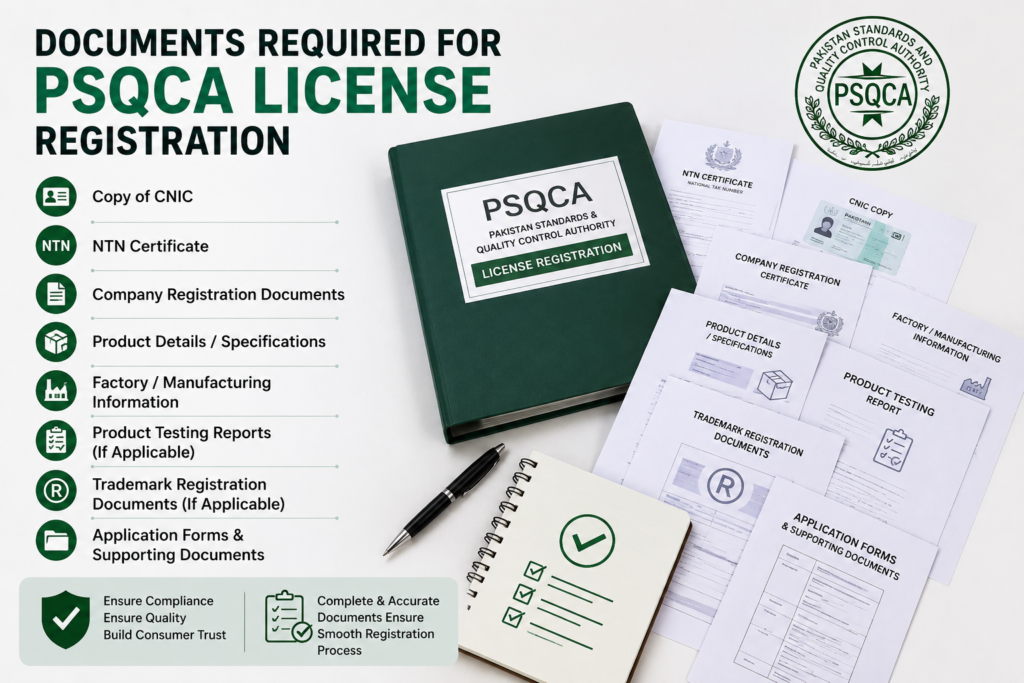 Documents Required for PSQCA License Registration