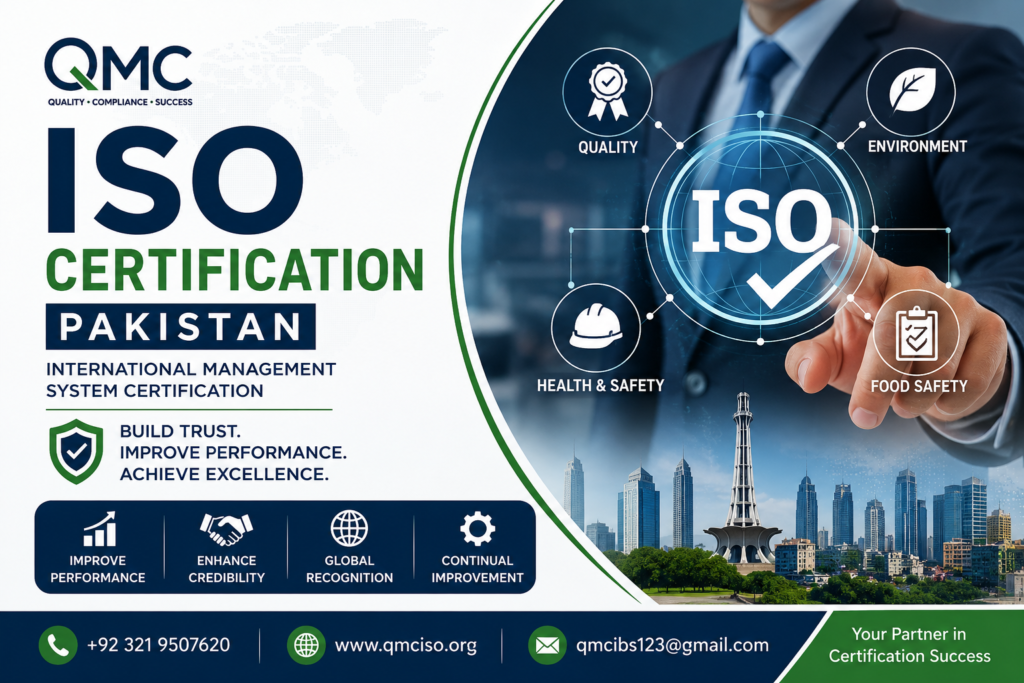 ISO Certification Pakistan by QMC for Quality, Environmental, Food Safety, and Occupational Health & Safety Management Systems