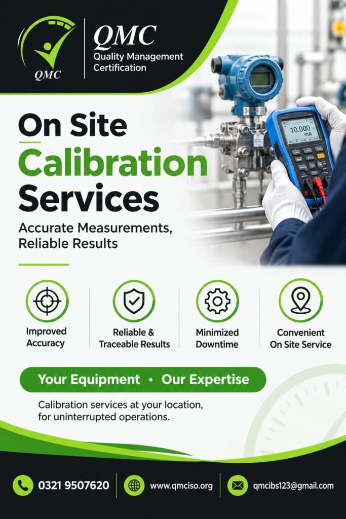 Image Alt Text: On Site Calibration Services in Pakistan by QMC for Accurate Equipment and Instruments